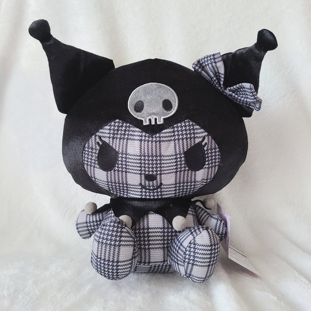 Kuromi - Black Checkered Ribbon Big Plush